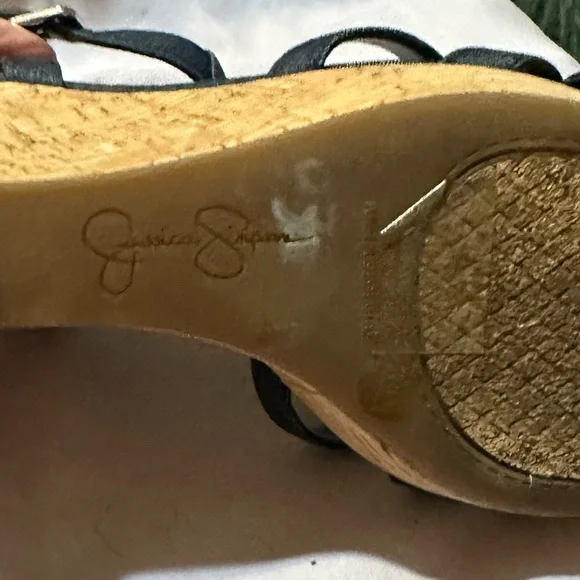 Jessica Simpson blue cork wedge heels - Picture 5 of 5